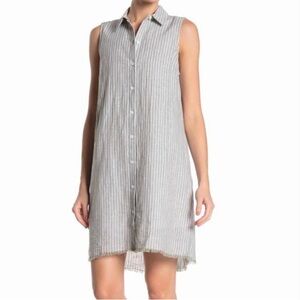 beachlunchlounge Gray and White Striped Dress